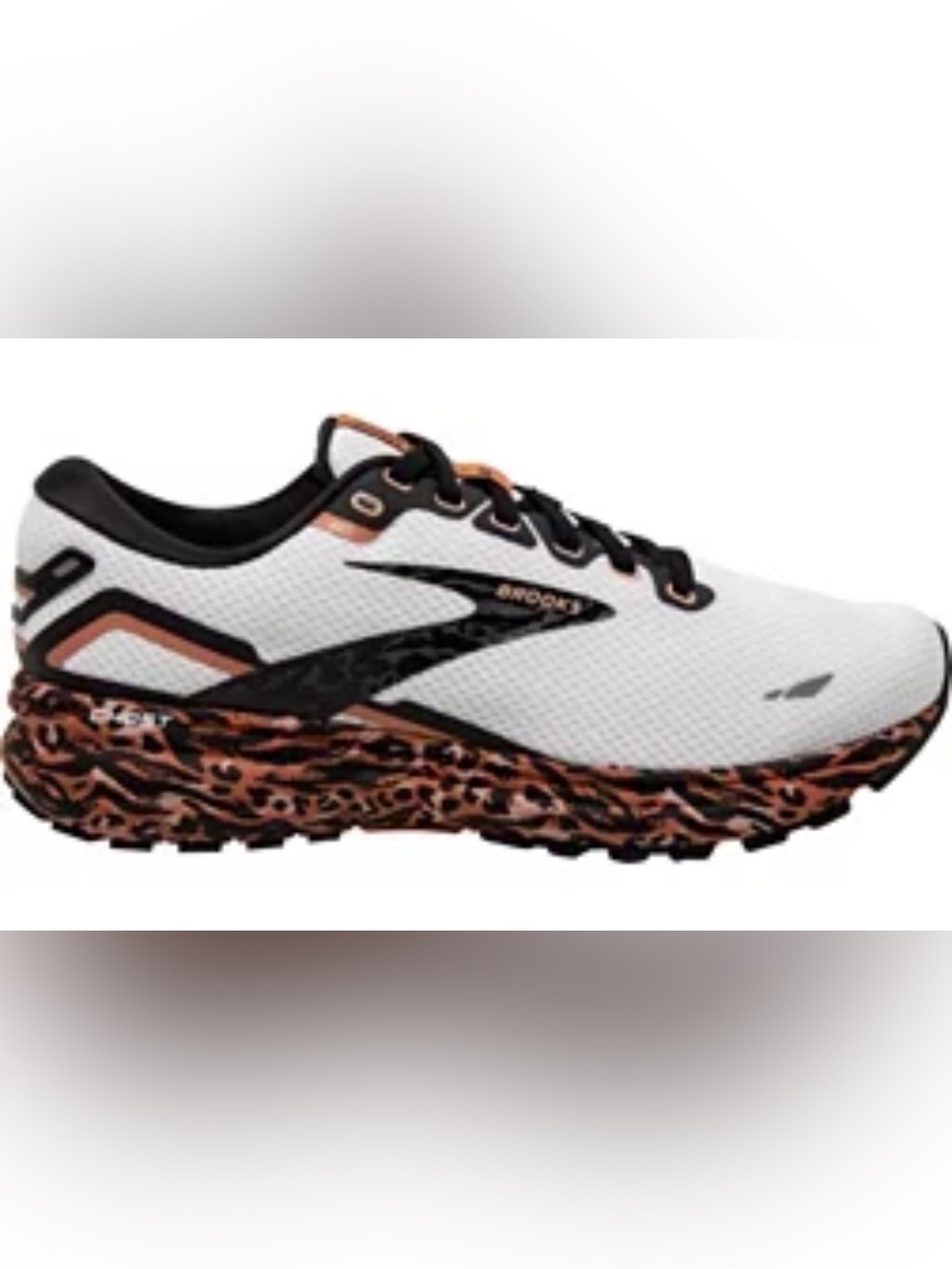 Brooks Ghost 15 Women’s White and Brown Leopard-Print Running Shoes